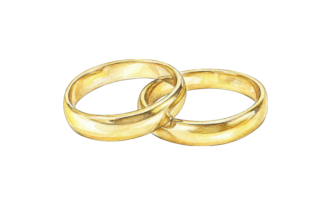 Ilustración de anillos de boda